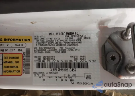 2017 Lincoln Mkz Reserve из США, поврежденный, VIN 3LN6L5F96HR613459